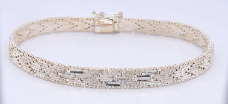 Vintage 925 Sterling Silver Signed Fancy Bracelet