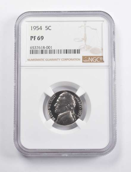 PF69 1954 Jefferson Nickel NGC