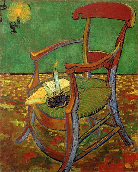 Vincent Van Gogh, Gaugins Armachair, Candles and Books