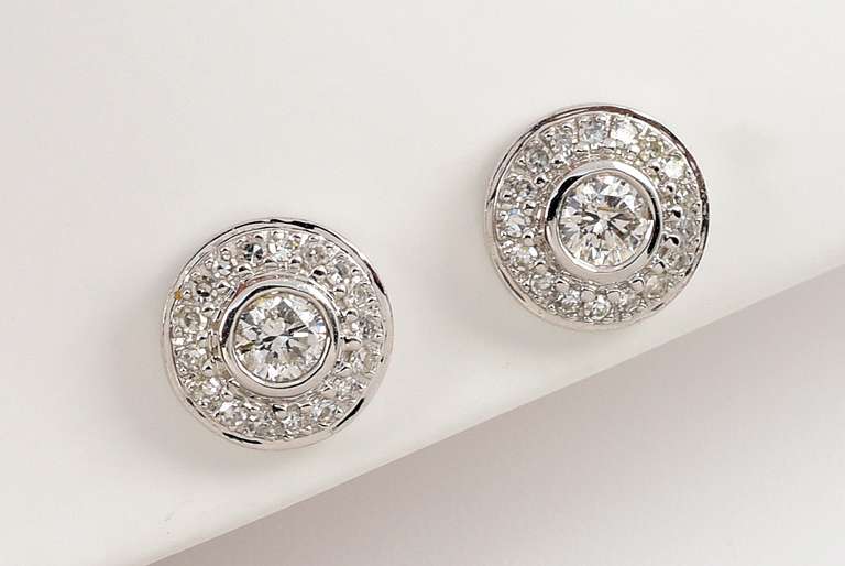 Pretty 14k WG Diamond Earrings