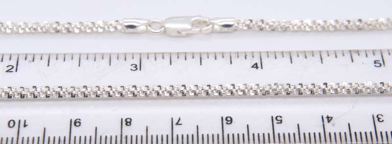 Italian Sterling Silver Popcorn Chain Necklace