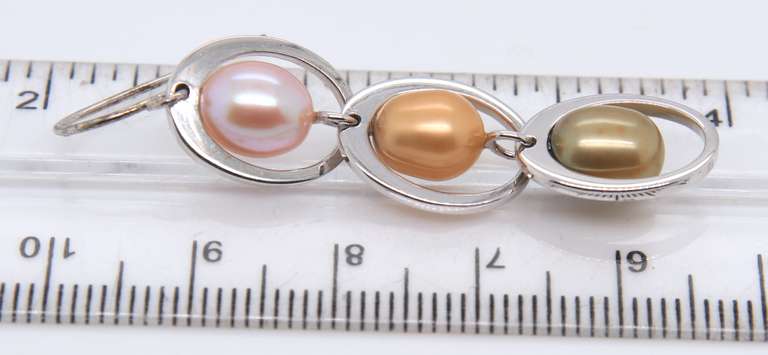 925 Sterling Silver Pearl Dangle Earrings and Multi Gemstone Bracelet