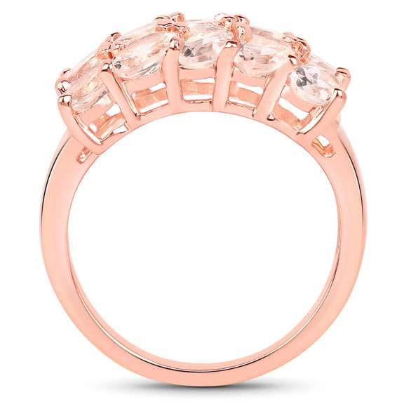 Plated 14KT Rose Gold 3.30ctw Morganite Ring