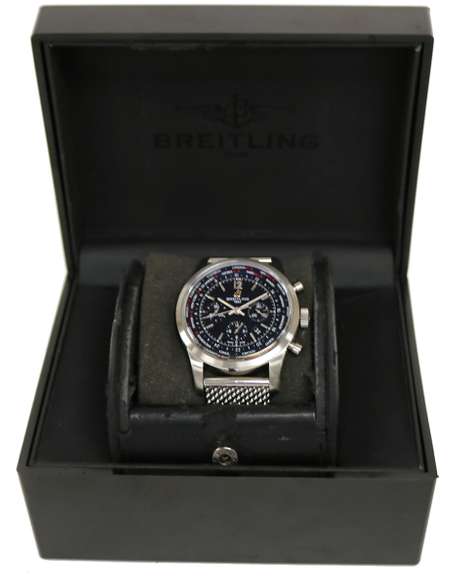 Breitling Transocean Chronograph Unitime, 46mm Steel W/Box