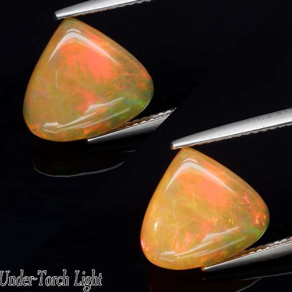 Mixed pattern 3.64ct untreated semi-black Welo Opal