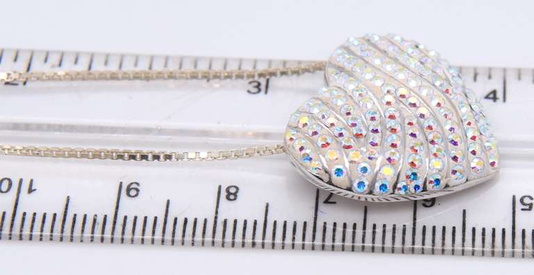 Vintage Sterling Silver Heart Shaped pendant on Chain