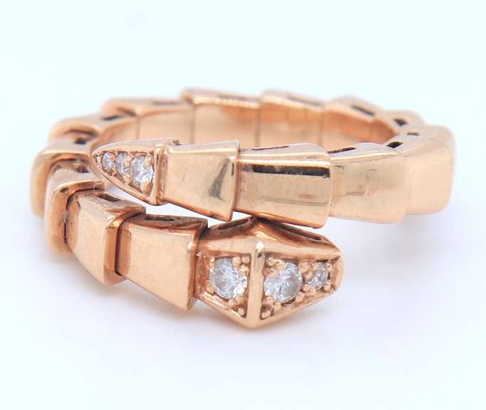 Fabulous 18kt Rose Gold Coiled Snake Ring