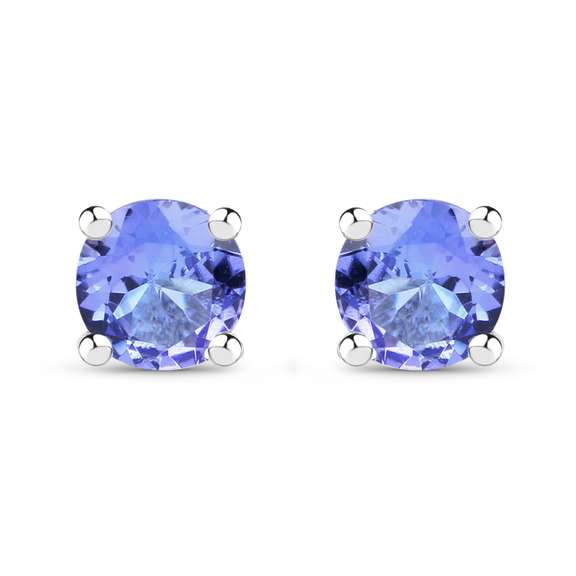 Plated Rhodium 0.46ctw Tanzanite Earrings