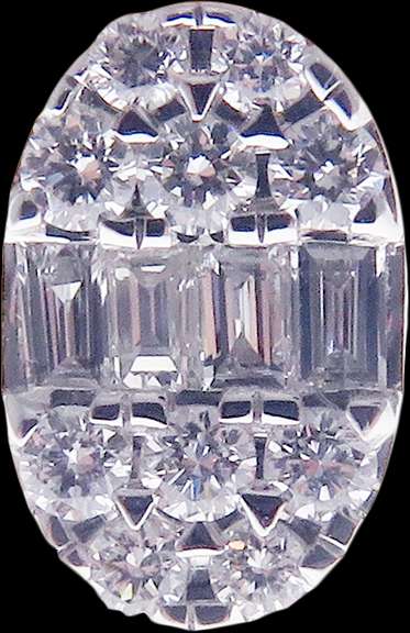 Gapping Diamond Oval 18k White Gold Earrings
