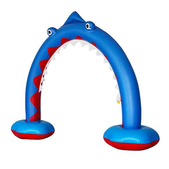 Inflatable Arch Sprinkler Shark Shape Kids Fun Water