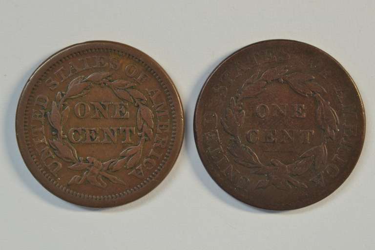 Nice 1818 Coronet Head and 1850 Braided Hair Large Cents