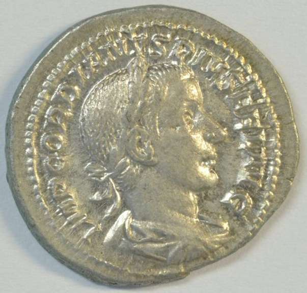 Near Mint Gordian III Roman Silver Denarius, 238-244 AD