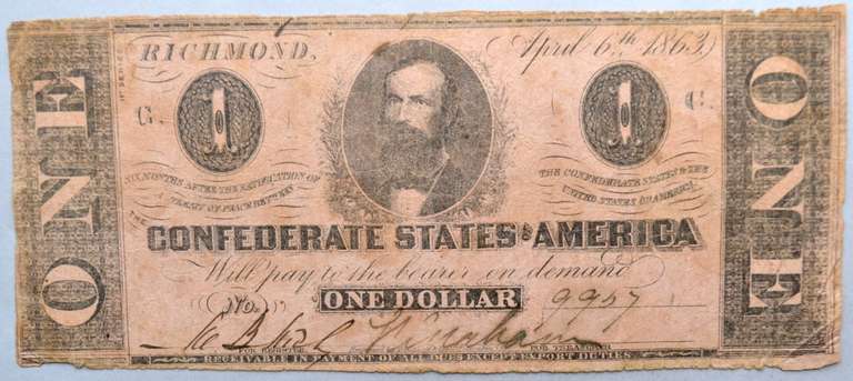 April 6 1863 41 Confederate States Note