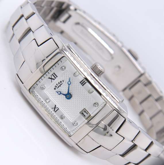 Rotary Quartz Silver Dial Analogue Display Watch