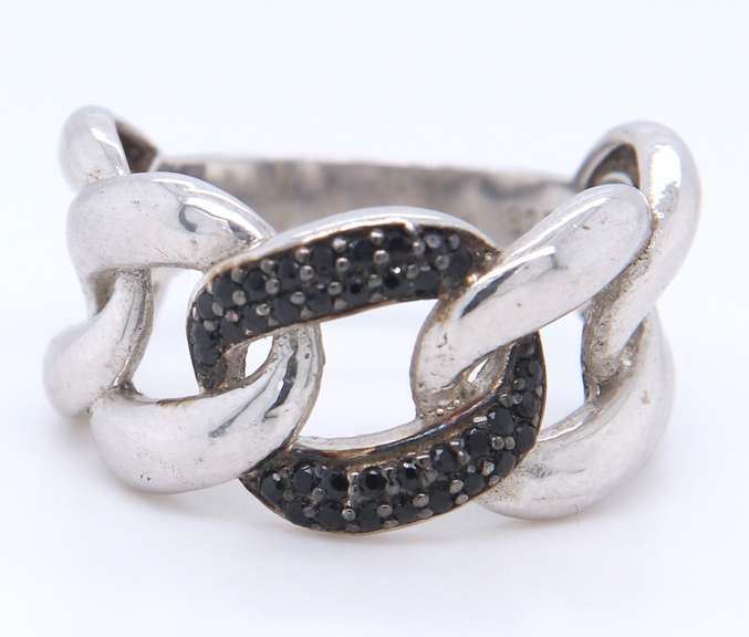 Sterling Silver Flat Curb Link Ring