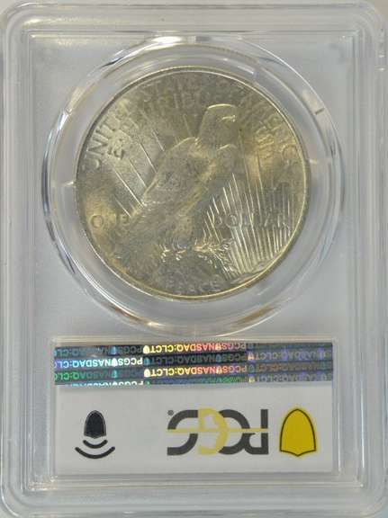 Solid lustrous Gem BU 1923 Peace Silver Dollar. PCGS MS65