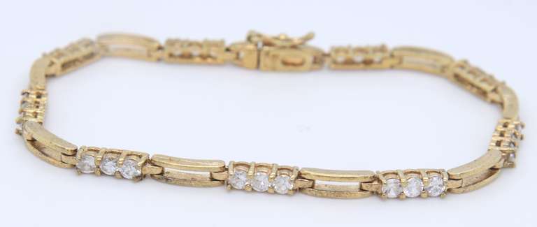 Vintage Sterling Silver Cubic Zirconia Bracelet