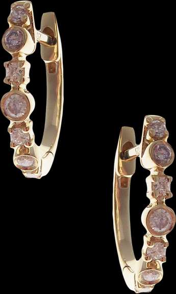 Gorgeous 18kt Yellow Gold Diamond Huggie Earrings