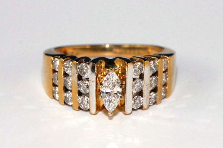 Flashy Diamond Cocktail Ring in 14K