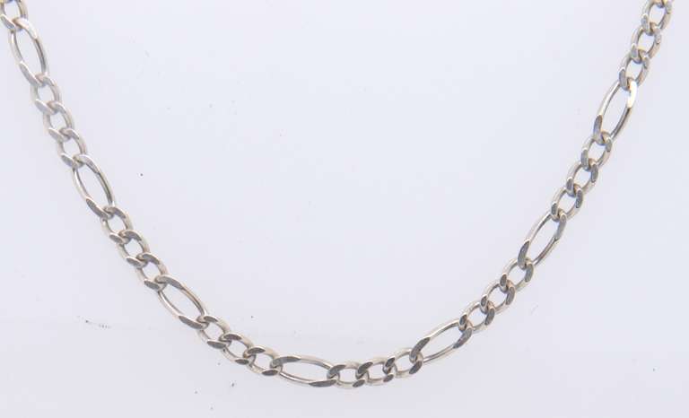 Vintage Italian Sterling Silver Figaro Chain Necklace