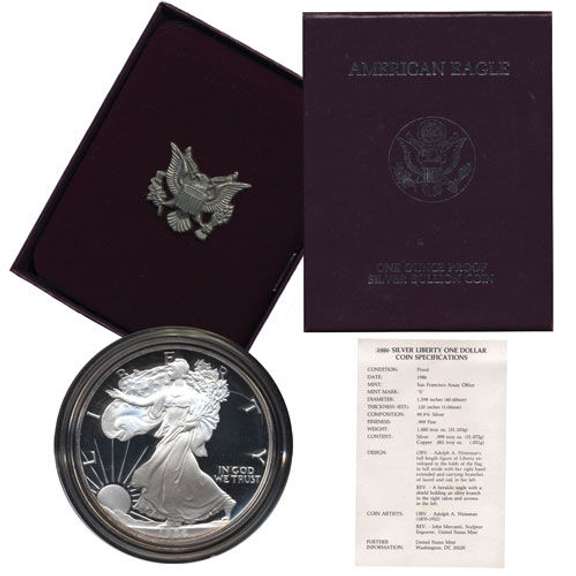 1986-S Proof American Silver Eagle OGP