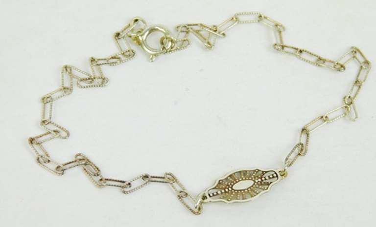 Pretty Sterling Filigree Ankle Bracelet