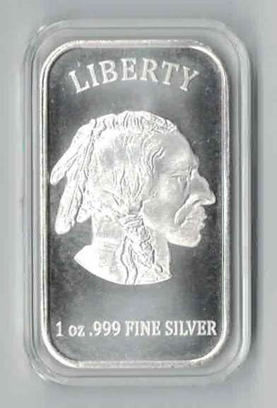 Buffalo Indian Head 1 oz .999 Silver Bar