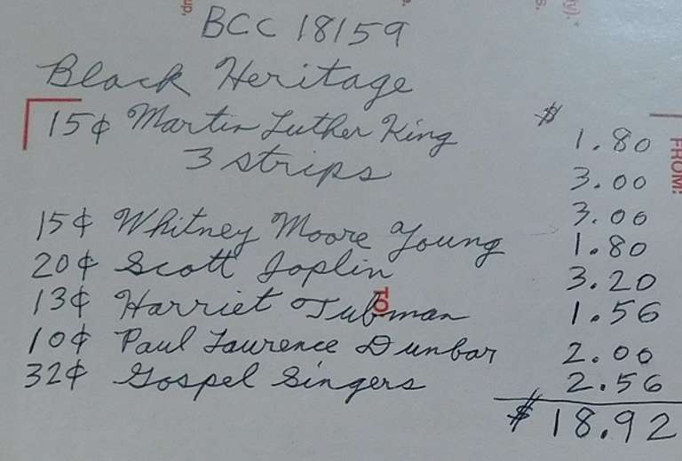 Stamps:  Black Heritage  $18.92