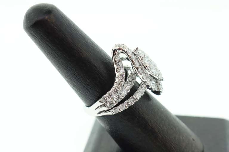 LADIES 14K WHITE GOLD AND 3.50 CARAT DIAMOND RING