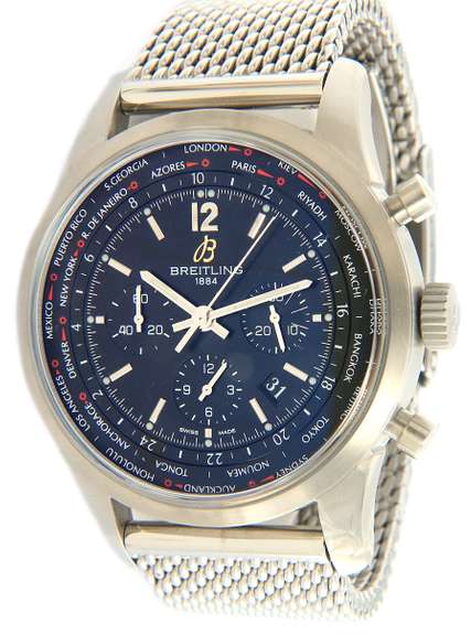 Breitling Transocean Chronograph Unitime, 46mm Steel W/Box