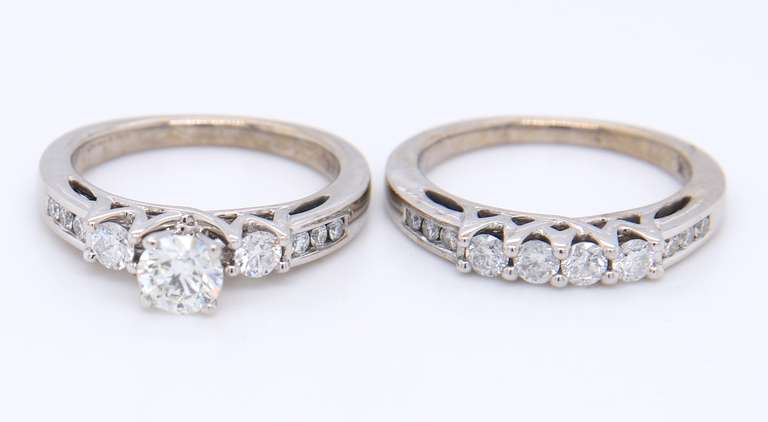 Dazzling White Gold Diamond Wedding Set