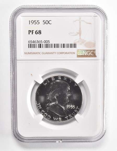 PF68 1955 Franklin Half Dollar - Graded NGC