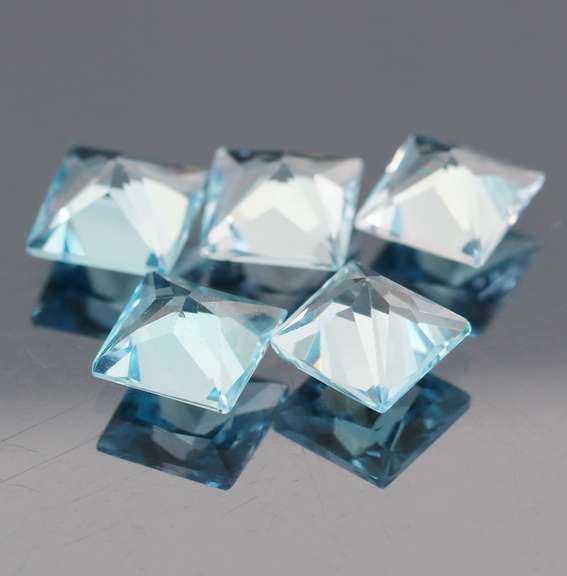 Vivid! 14.09ct radiant cut sky blue Topaz set