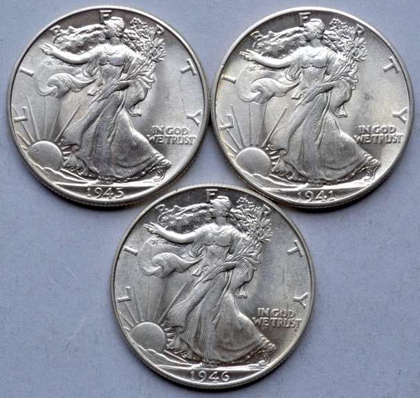 1941 1945 1946 Frosty White BU Walker Halves