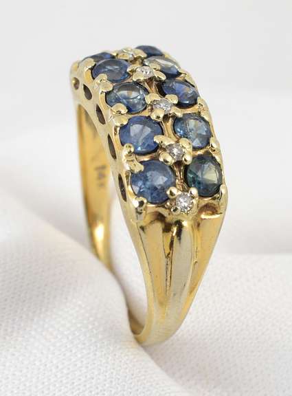 Pretty Double Row of Sapphires Ring