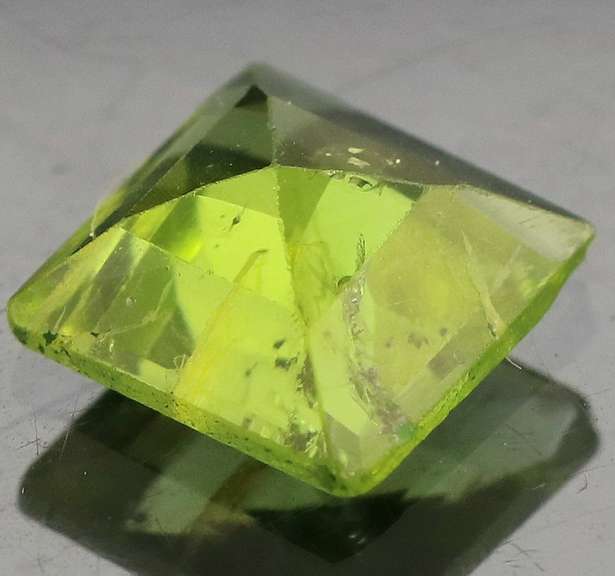 Large 2.24ct princess cut apple green Peridot