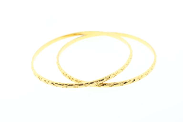 Impressive Pair of 22k Gold Bangle Bracelets