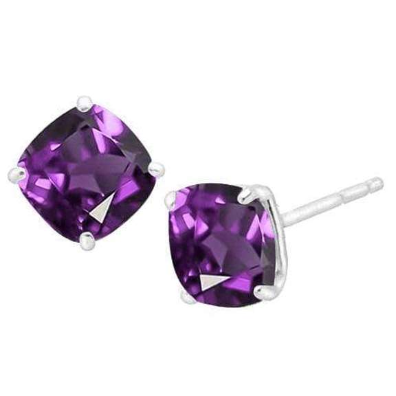 1.42 CT AMETHYST 925 STERLING SILVER EARRINGS STUD