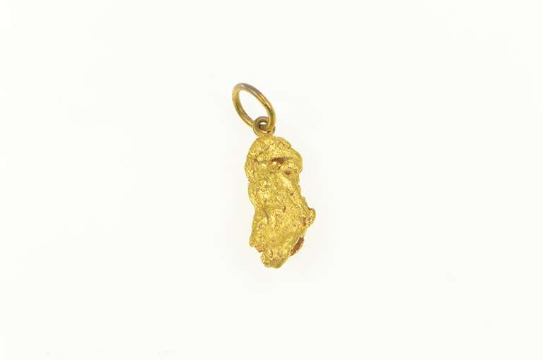 22K Yellow Gold Raw Abstract Cluster Textured Nugget Charm/Pendant