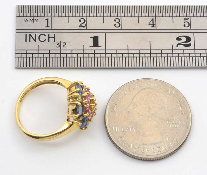 Four Colors of Sapphires Flower Rong