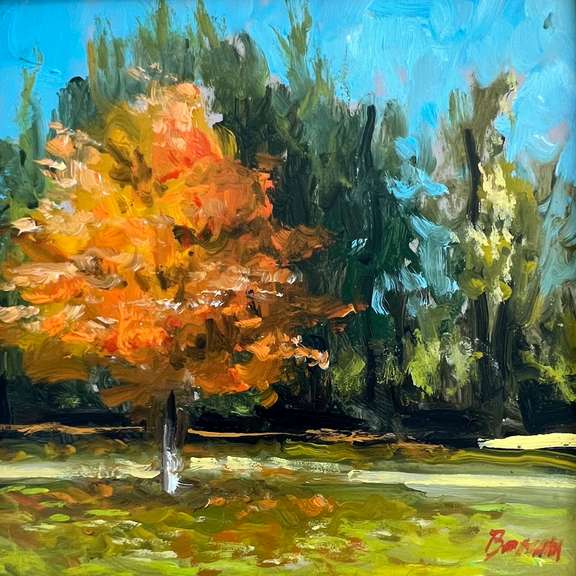 Orange Explosion Original Art by Bruno Baran