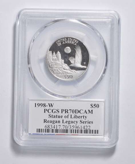 PR70UCAM 1998-W $50 Statue Of Liberty 1/2 Oz .999 Platinum - PCGS