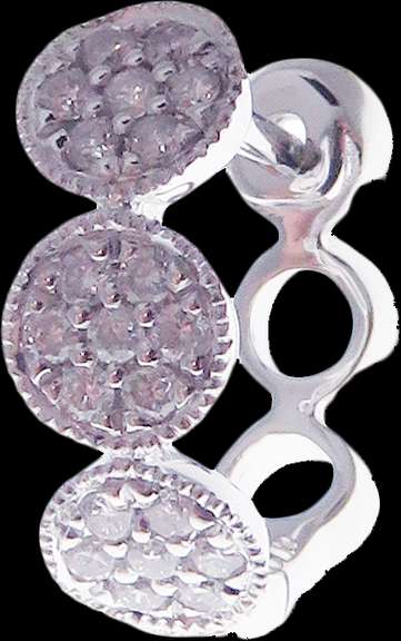 Triple Set Diamond Cluster 18k White Gold Earrings