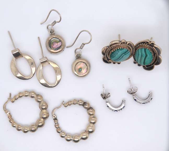 Group Lot of Vintage 925 Sterling Silver Earrings