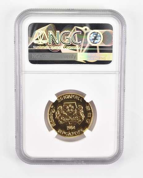 MS68 1984 Singapore $5 Gold - Phoenix - Graded NGC