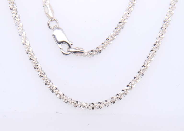 Italian Sterling Silver Popcorn Chain Necklace