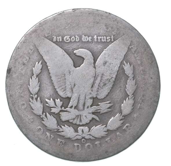 1900-O Morgan Silver Dollar R.B. Wick Top Hat Counterstamp