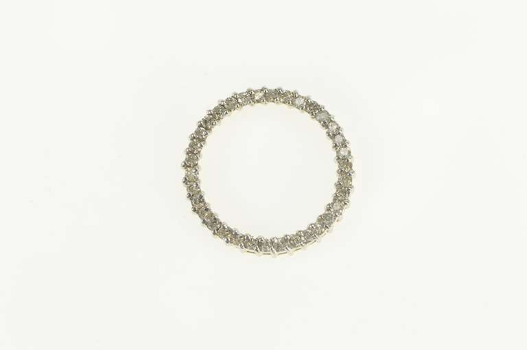 10K Yellow Gold 1.02 Ctw Diamond Round Circle Statement Pendant