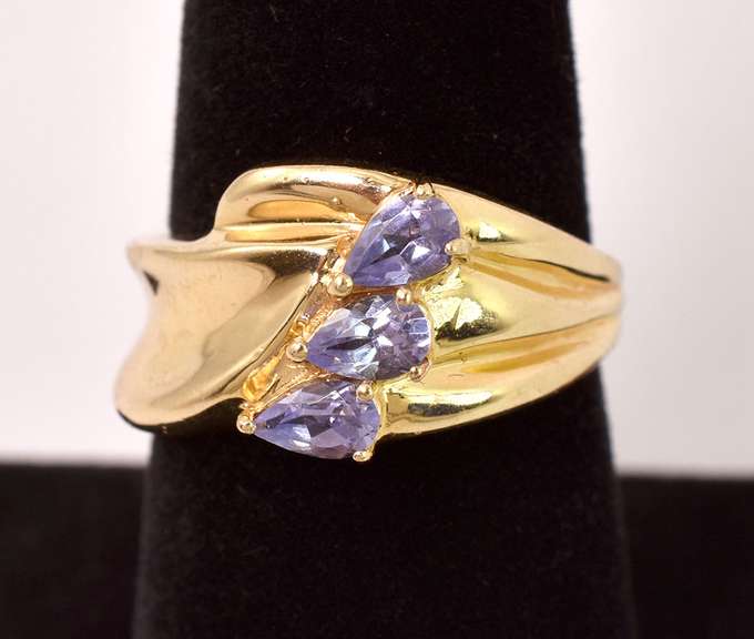 Wonderful Purple Gemstone Ring in 14K Yellow Gold