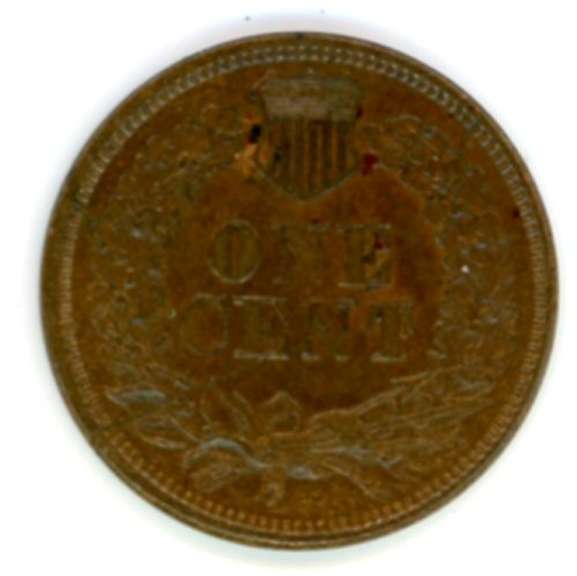 1865 Indian Head Cent with Full LIBERTY